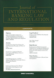 Journal of international banking law and regulation