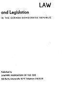 Law and legislation in the German Democratic Republic