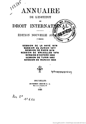 Annuaire de l'Institut de droit international (Ed. abrégée)