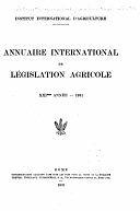 Annuaire international de législation agricole