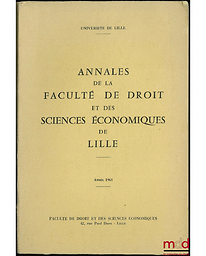 Annales de la Faculté de droit et des sciences économiques de Lille