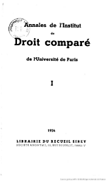 Annales de l'Institut de droit comparé de l'Université de Paris