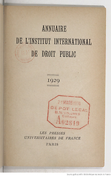 Annuaire de l'Institut international de droit public