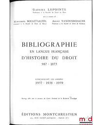 Bibliographie en langue française d'histoire du droit