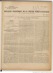 Bulletin périodique de la presse tchécoslovaque
