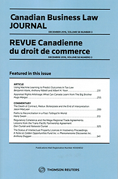 Canadian business law journal = Revue Canadienne du droit de commerce