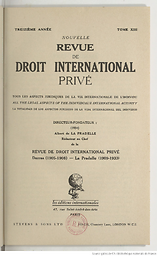 Nouvelle revue de droit international privé