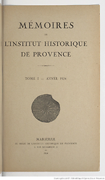 Mémoires de l'Institut historique de Provence