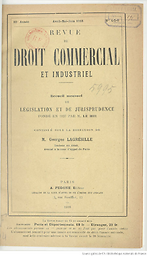 Revue de droit commercial et industriel (1899)