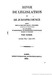 Revue de législation et de jurisprudence