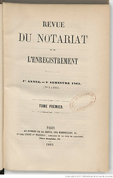 Revue du notariat et de l'enregistrement