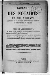 Journal des notaires et des avocats... et Jurisprudence du notariat