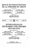 Revue internationale de la théorie du droit = Internationale Zeitschrift für Theorie des Rechts