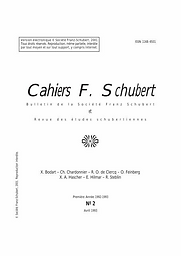 Cahiers Franz Schubert