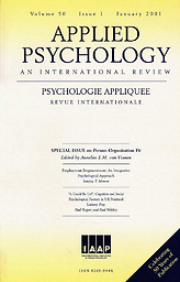 Applied psychology : an international review = Psychologie appliquée : revue internationale