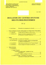 Bulletin du Centre d'étude des plurilinguismes