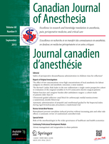 Canadian journal of anaesthesia = Journal canadien d'anesthésie