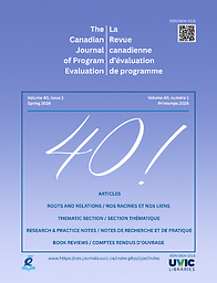 Canadian journal of program evaluation = Revue canadienne d'évaluation de programme