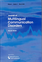 Journal of multilingual communication disorders
