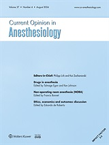 Current opinion in anaesthesiology