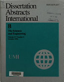 Dissertation abstracts international. B. The sciences and engineering