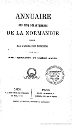 Annuaire des cinq départements de la Normandie