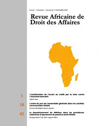 Revue africaine de droit des affaires