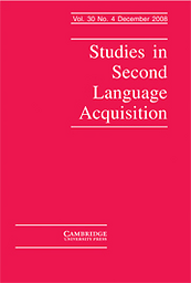 Studies in second language acquisition