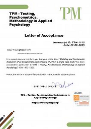 TPM Testing, psychometrics, methodology in applied psychology