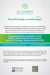 Carnet. Histoires de l'art