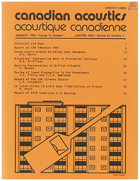 Canadian acoustics = Acoustique canadienne