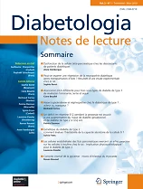Diabetologia Notes de lecture
