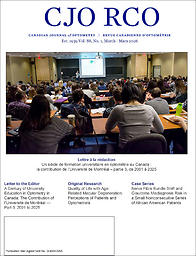 Canadian Journal of Optometry-Revue canadienne d'optométrie