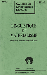 Cahiers de Linguistique Sociale