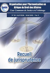 Recueil de jurisprudence - CCJA