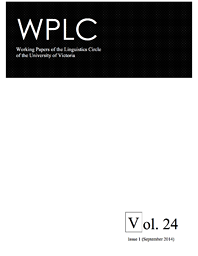 Working papers of the Linguistics Circle of the University of Victoria