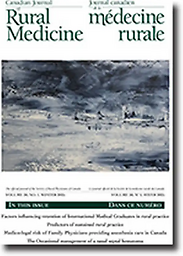 Canadian journal of rural medicine = Journal canadien de la médecine rurale